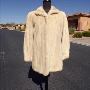 S-M (6-8) real MINK FUR jacket blonde mink